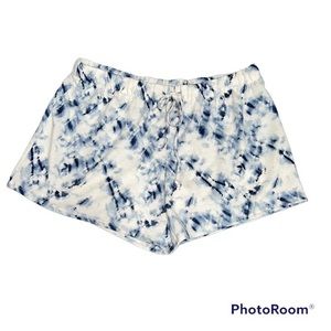 Lucky brand blue & white tie dye print pajamas shorts size small